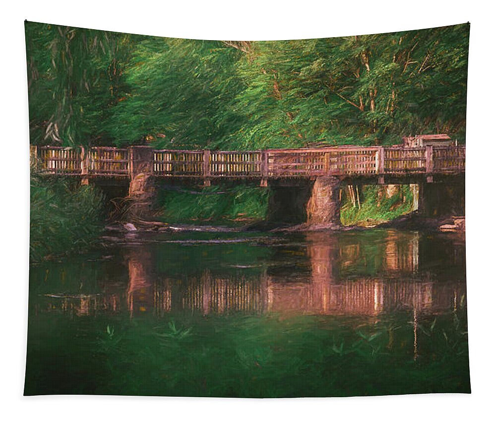 Lehigh Tapestry featuring the photograph Robin Hood Bridge Painterly by Jason Fink