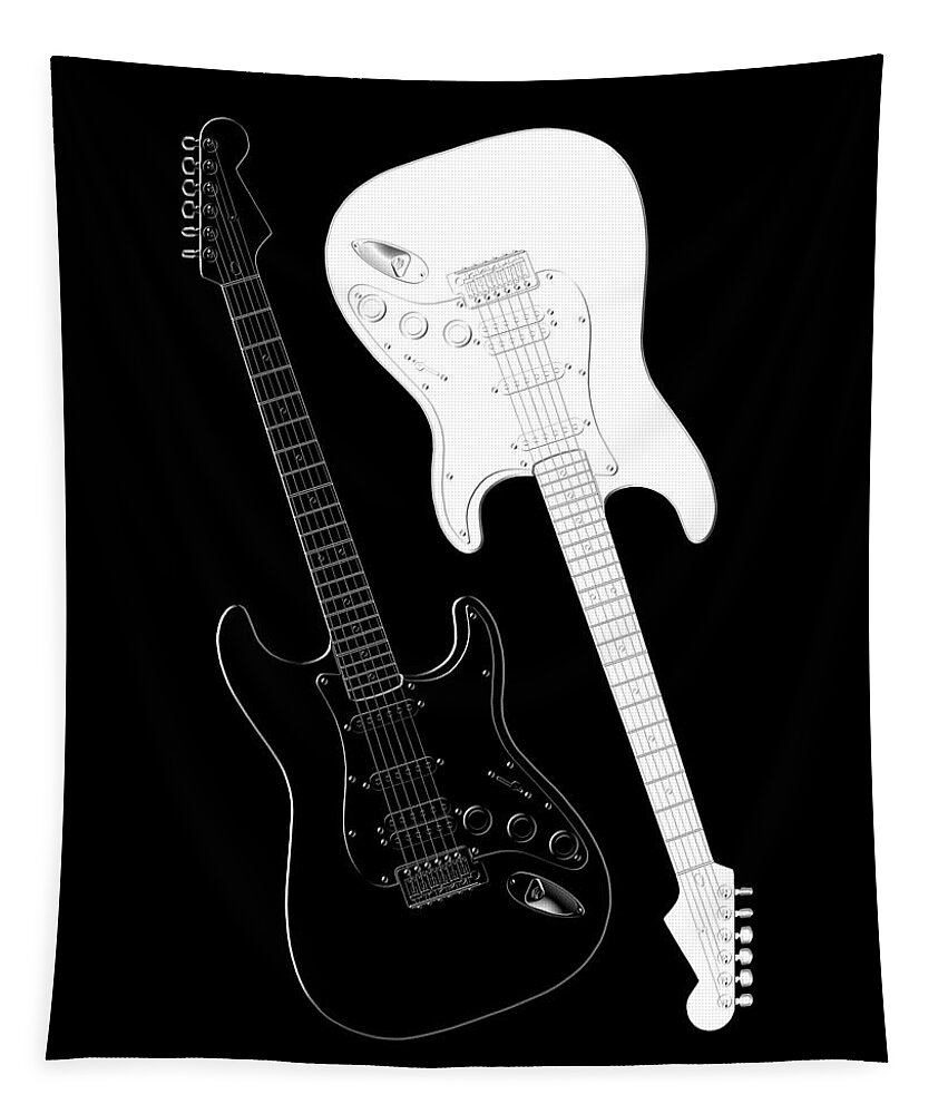 Rock And Roll Tapestry featuring the digital art Rock and Roll Yin Yang by Mike McGlothlen