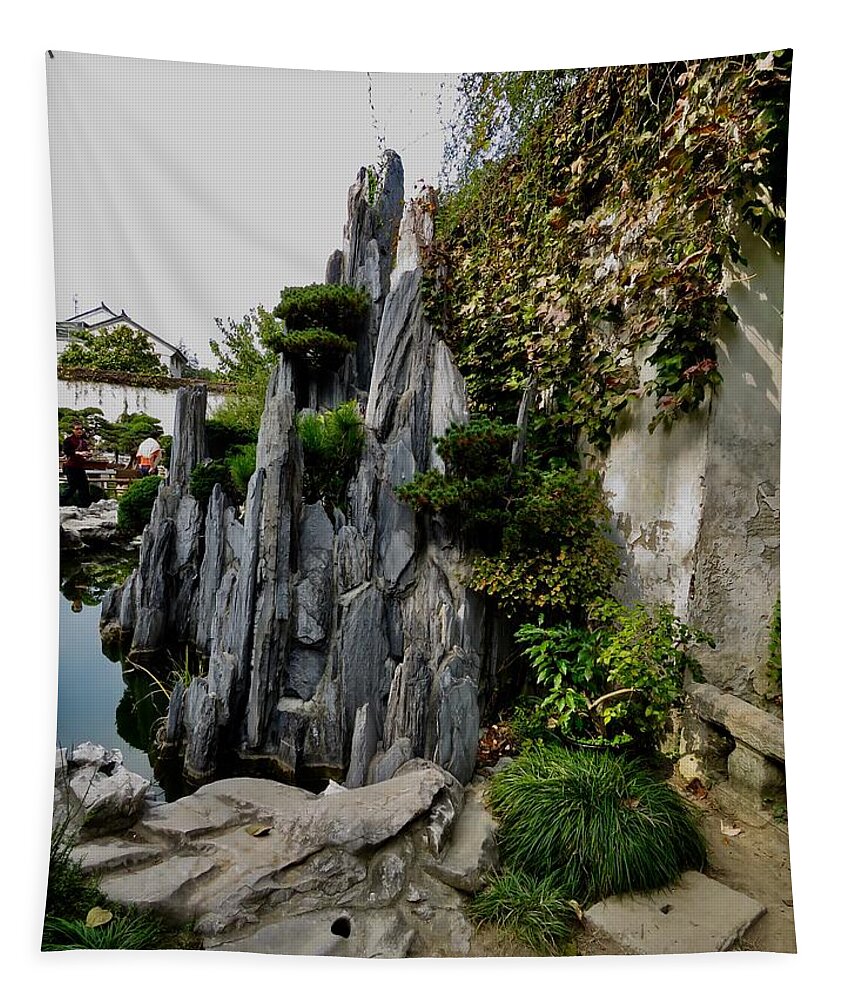 China Tapestry featuring the photograph Rock Garden by Kerry Obrist