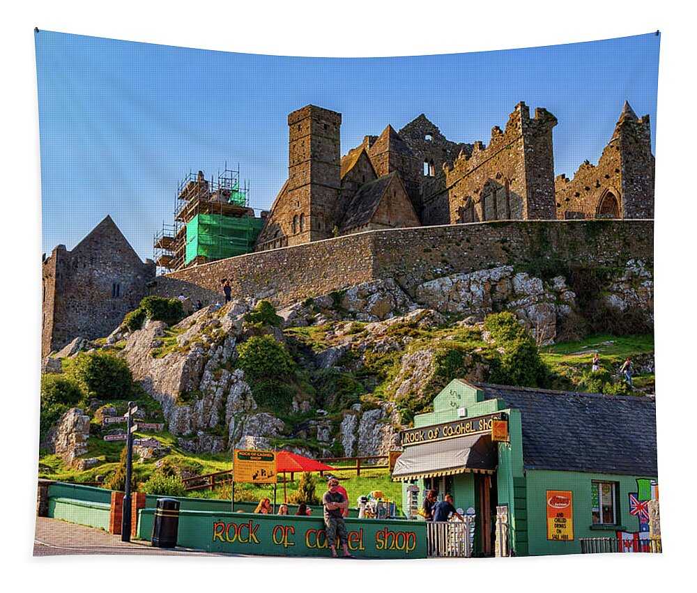 Rock Tapestry featuring the photograph Rock of Cashel in Ireland by Artur Bogacki