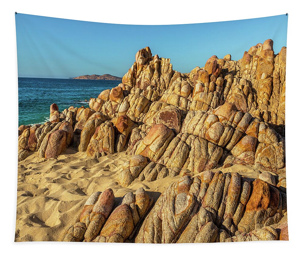 Sea Of Cortez Tapestry featuring the photograph Rocky Beach Along Sea of Cortez by Elvira Peretsman