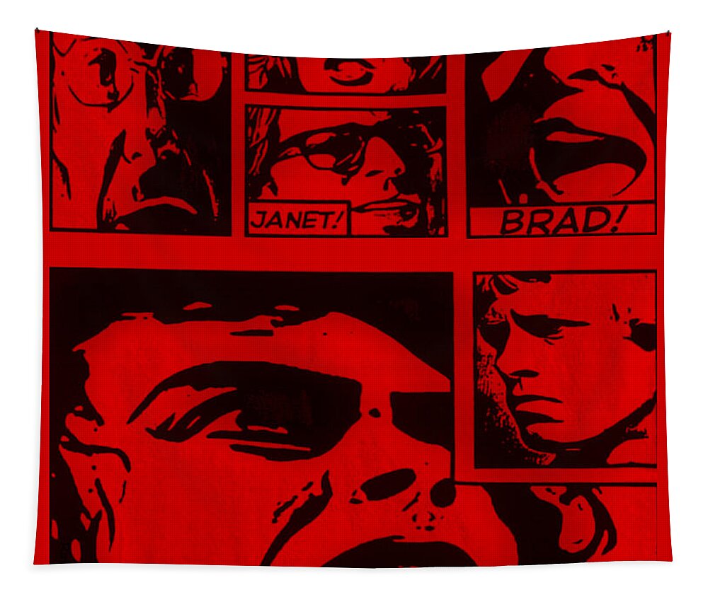 Rocky Tapestry featuring the photograph ROCKY HORROR PICTURE SHOW in BLOOD RED by Rob Hans