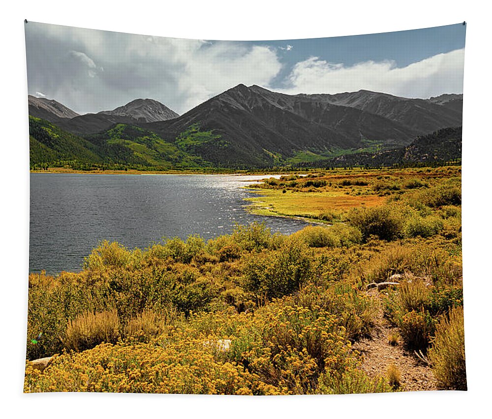 Landscape Tapestry featuring the photograph Rocky Mountain Summer at Blue Lake by Ron Long Ltd Photography