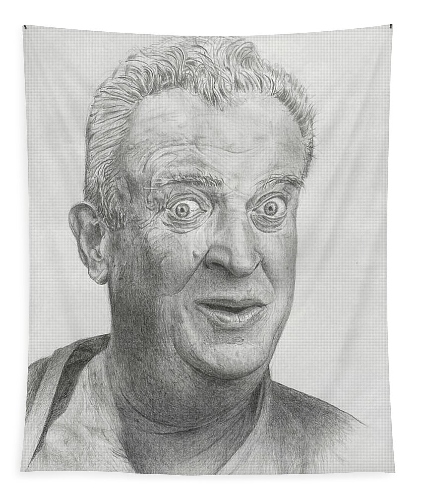 Mike W Morgan Art Tapestry featuring the drawing Rodney Dangerfield by Michael Morgan