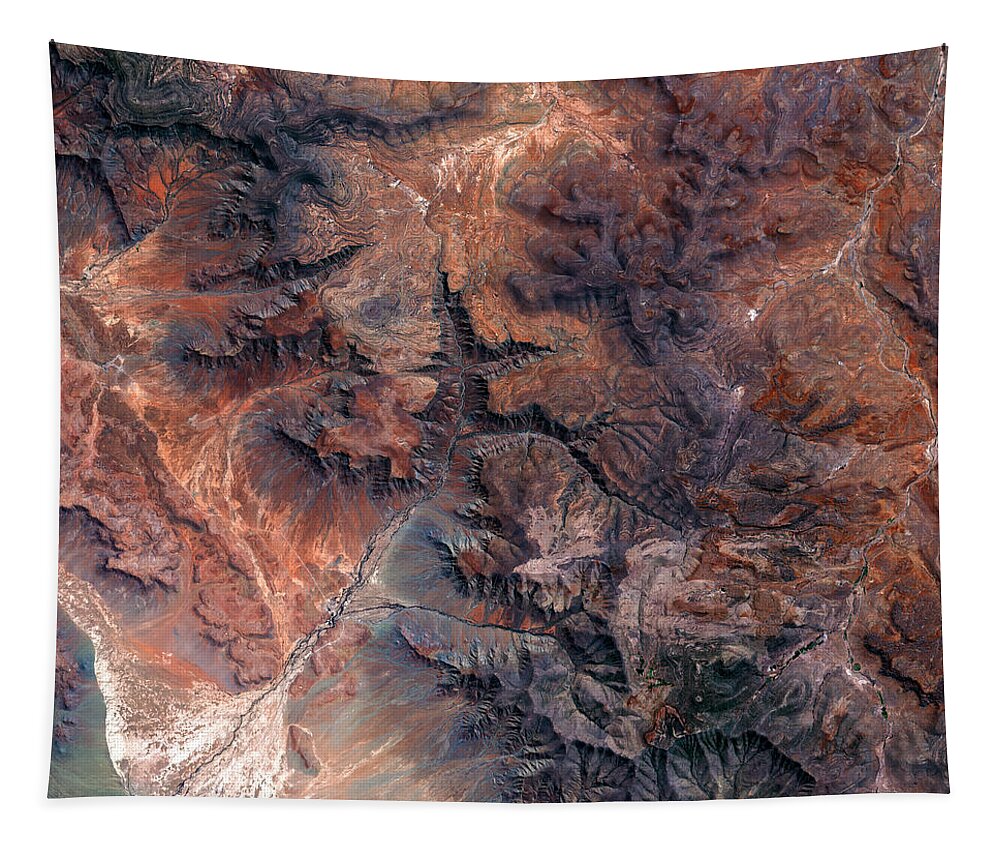 Satellite Tapestry featuring the digital art Roggeveld Mountains by Christian Pauschert