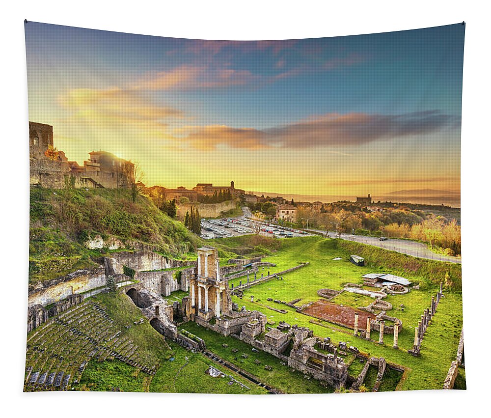 Italy Tapestry featuring the photograph Roman Theater of Volterra by Stefano Orazzini