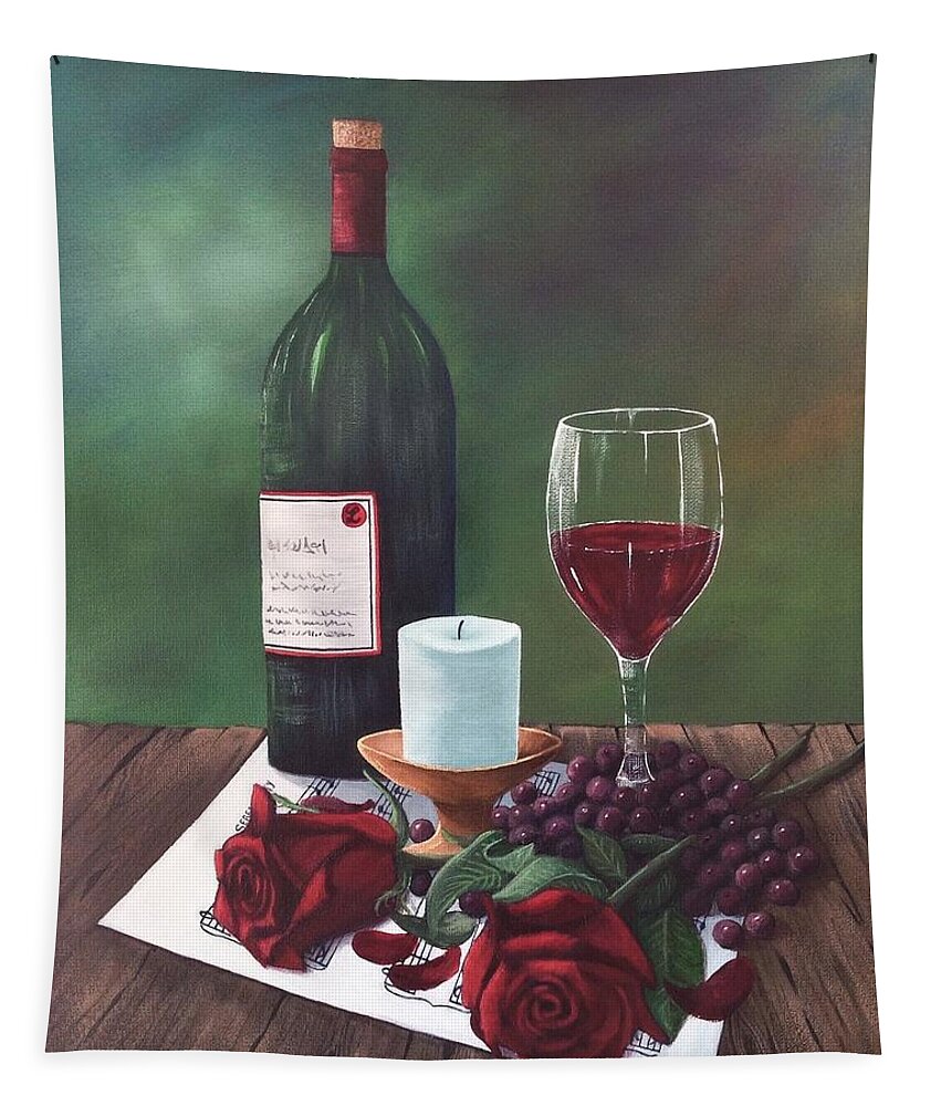 Still Life Tapestry featuring the painting Romance by Marlene Little