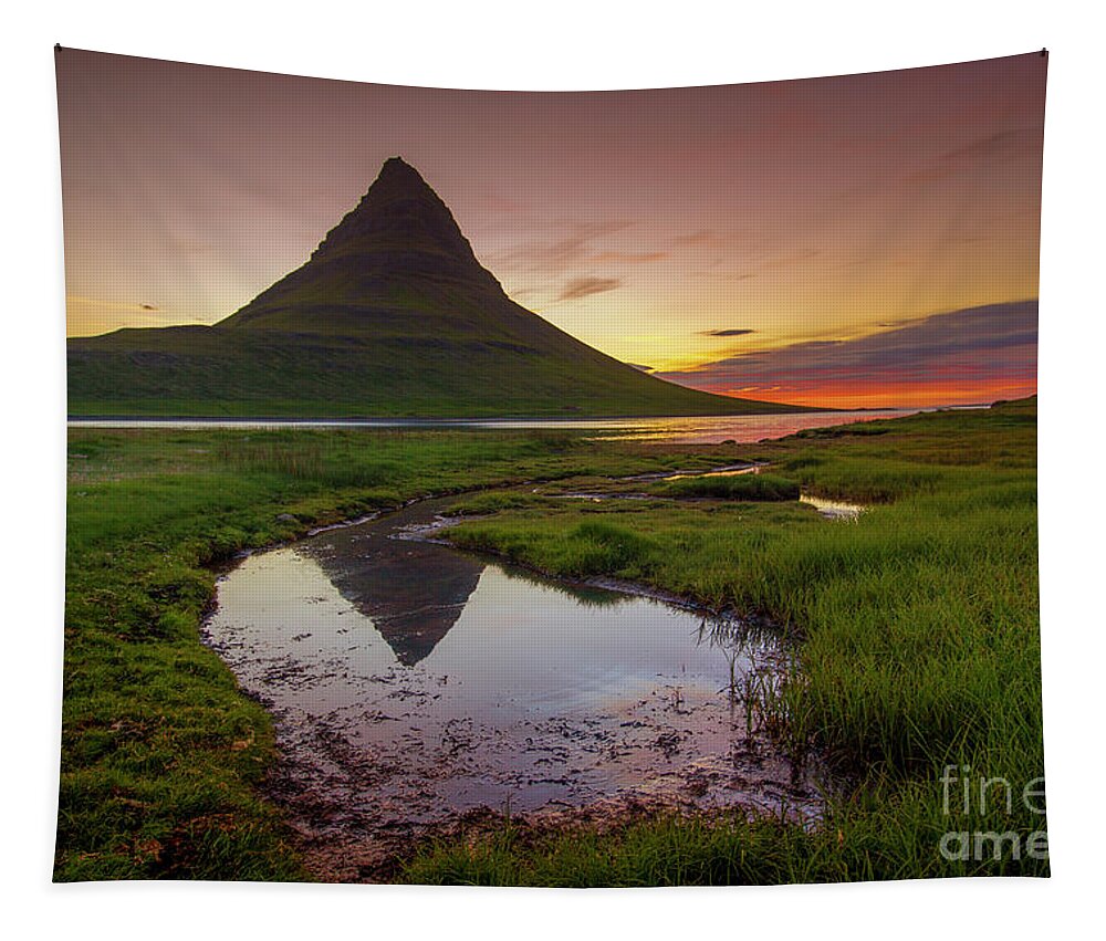 Iceland Tapestry featuring the photograph Romantic Morning in Kirkjufell by Marco Crupi