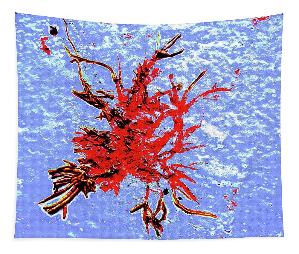 Wall Tapestry featuring the digital art Rorschach Rouge by Larry Beat