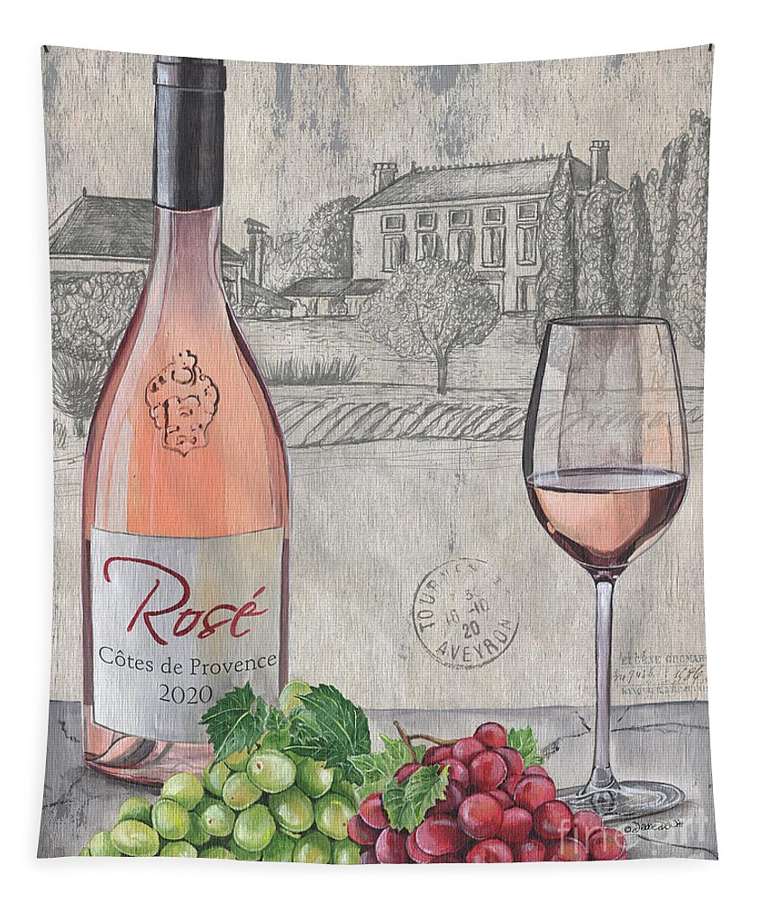 Rosé Tapestry featuring the painting Rose All Day 1 by Debbie DeWitt