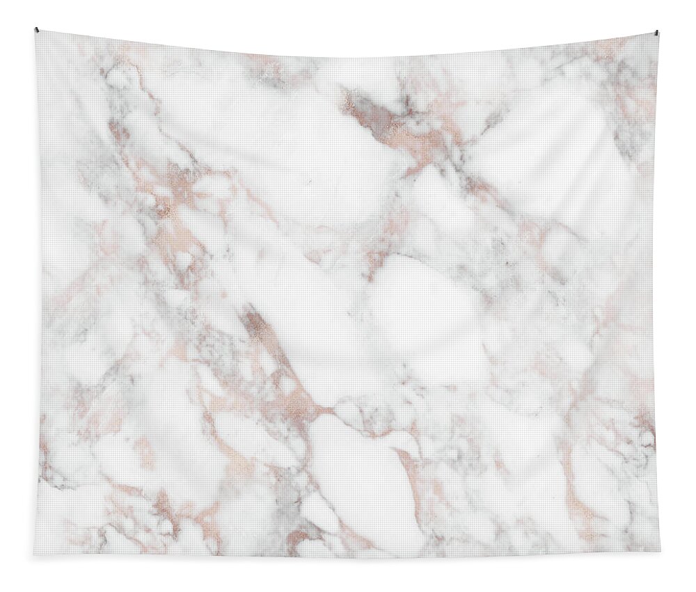 Marble Tapestry featuring the painting Rose Gold Marble Blush Pink Metallic Foil by Modern Art