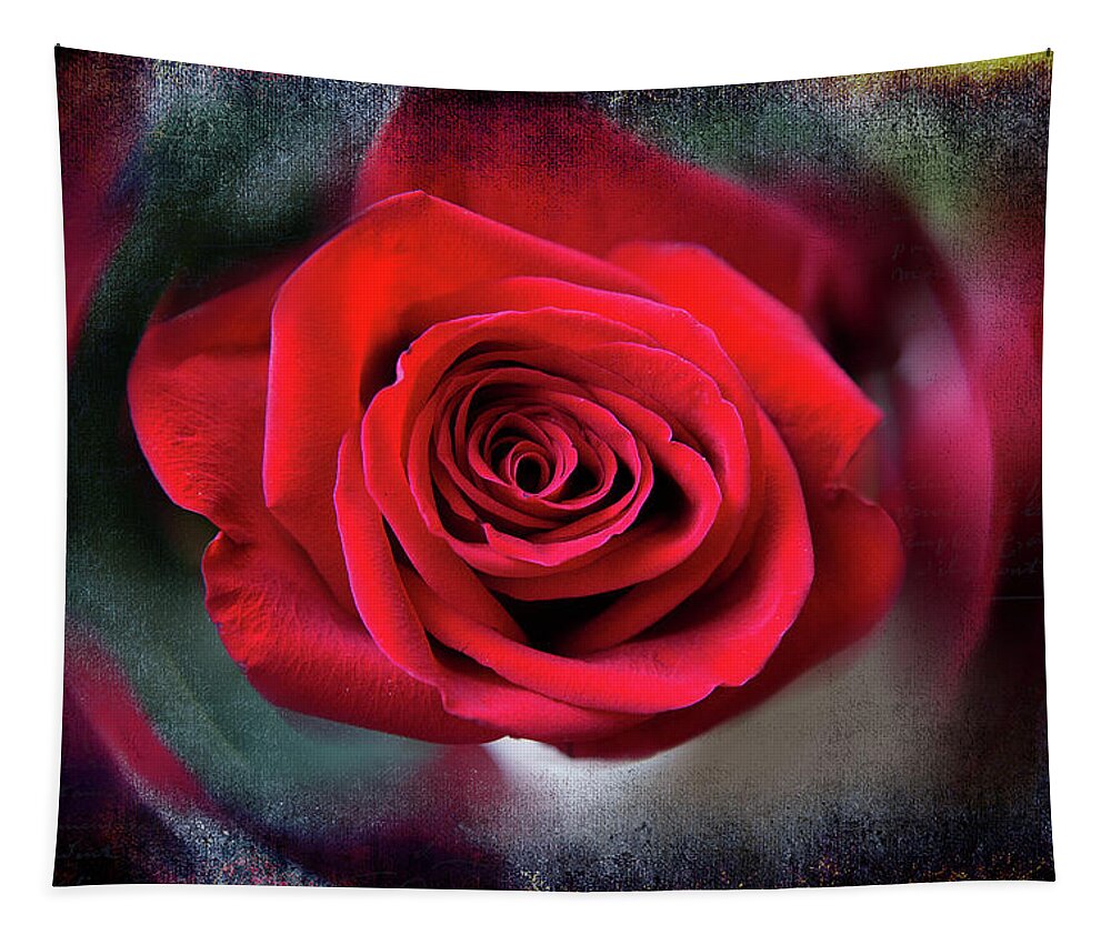 Rose Tapestry featuring the photograph Rose Red by Milena Ilieva