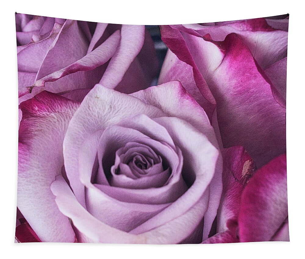 Rose Tapestry featuring the photograph Lavender Rose Bouquet by Portia Olaughlin