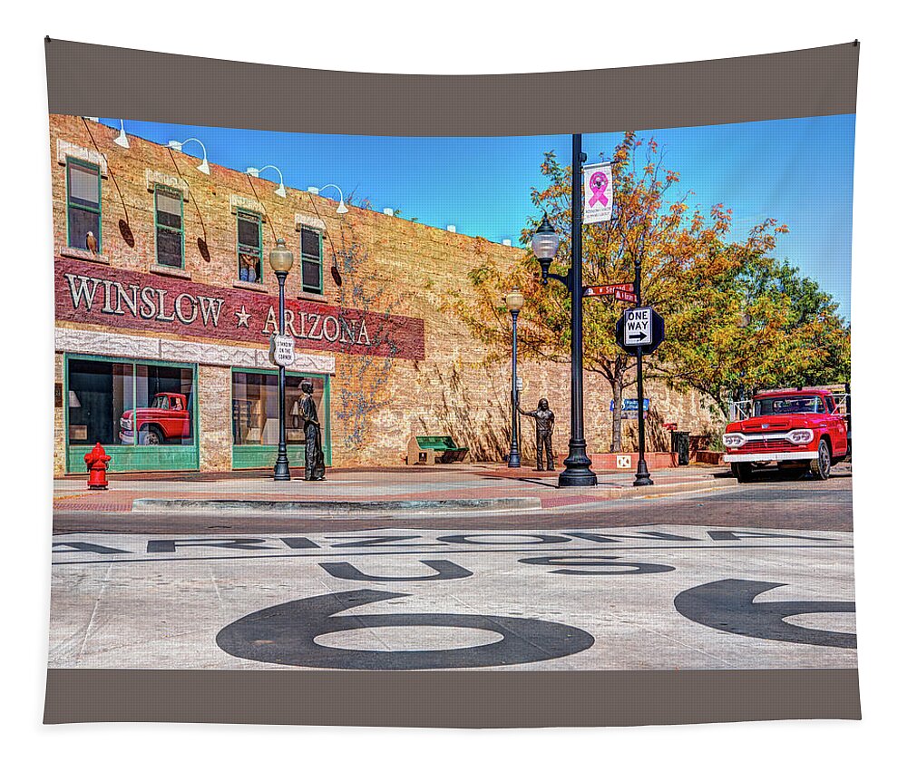 Adamson Tapestry featuring the photograph Route 66 On The Corner by Paul LeSage