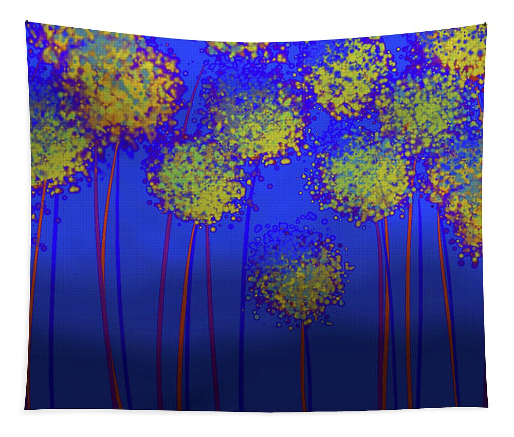 Blue Tapestry featuring the painting Royal Blues - Royal Blue Artwork by Lourry Legarde