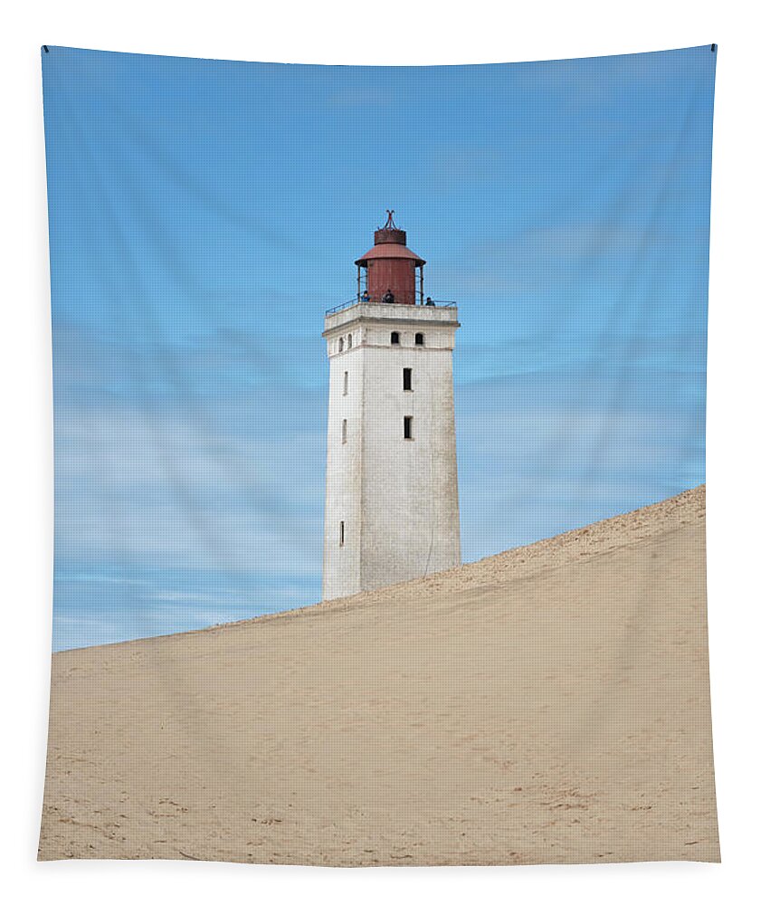 Rubjerg Tapestry featuring the photograph Rubjerg Knude Fyr Lighthouse by Anges Van der Logt