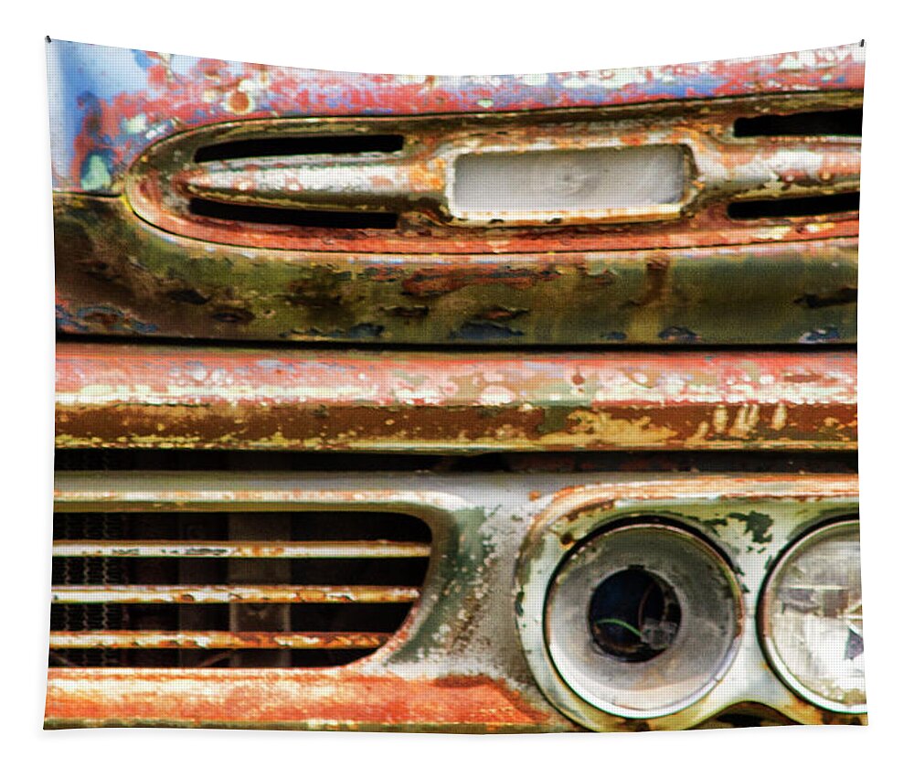 Pick-up Tapestry featuring the photograph Rusted Busted Chevy Truck by Bob Decker