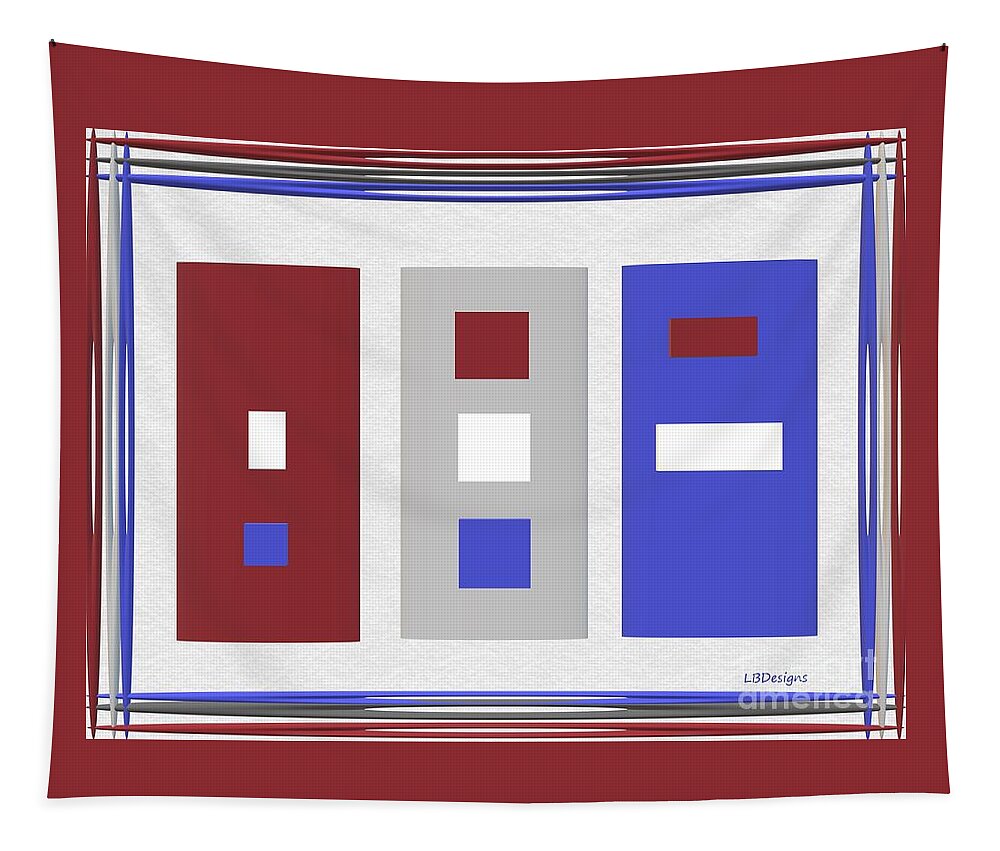 “arts And Design”; “gallery”; “four Images”; “blue”; “musical”; “red White And Blue”; “rwb”; ; “vacation”; Summer; “early Autumn” Tapestry featuring the digital art RWB by LBDesigns
