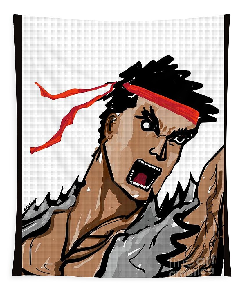  Tapestry featuring the painting Ryu by Oriel Ceballos