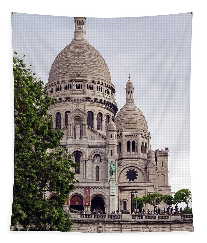 Sacre Coeur Tapestry featuring the photograph Sacre Coeur, Paris, France by Elaine Teague