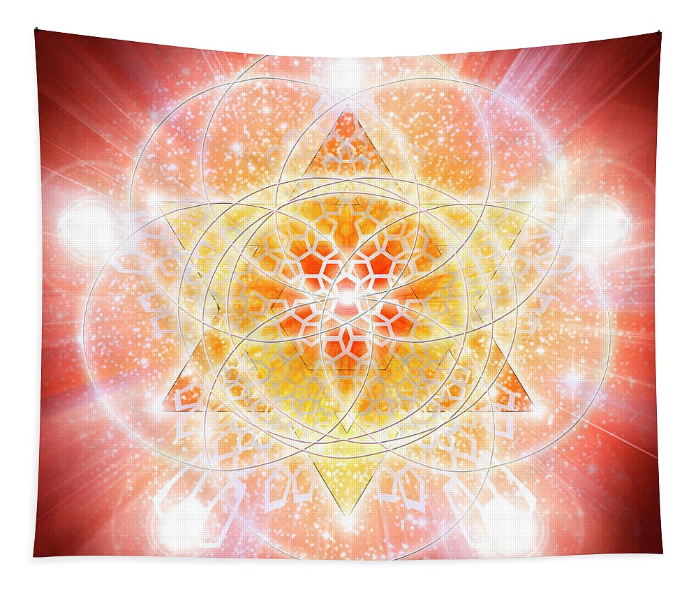 Endre Tapestry featuring the digital art Sacred Geometry 67 Number 2 by Endre Balogh