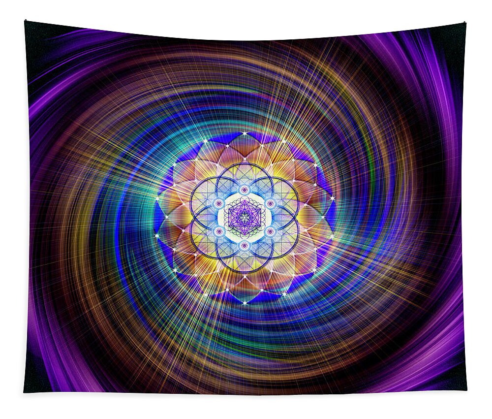 Endre Tapestry featuring the digital art Sacred Geometry 900 by Endre Balogh