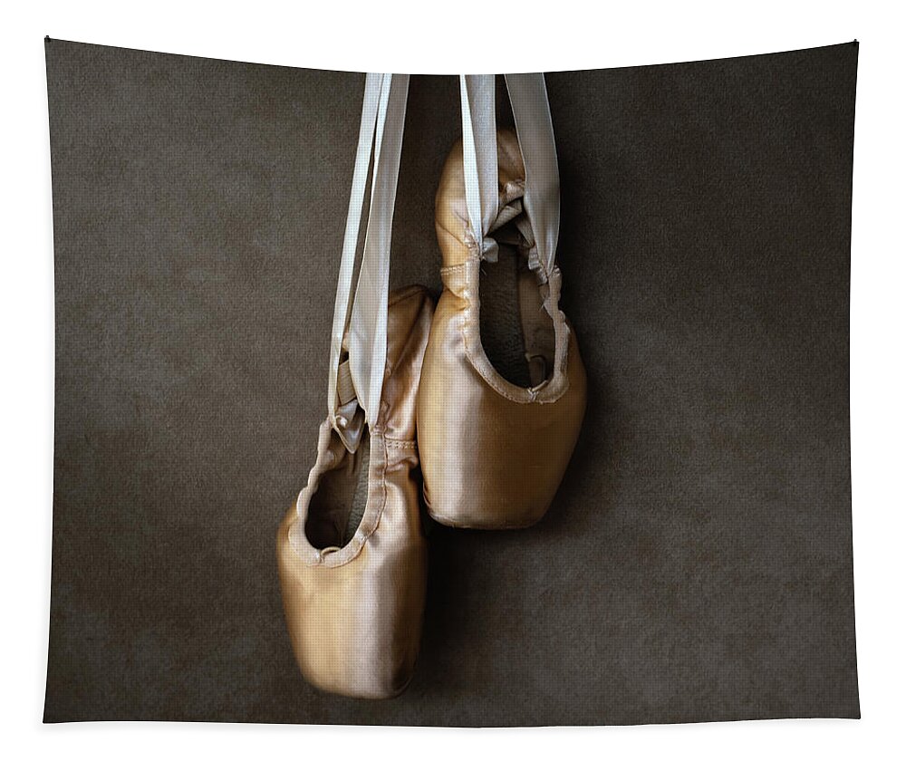 Dance Tapestry featuring the photograph Sacred pointe shoes by Laura Fasulo