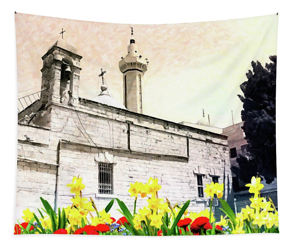 Saint George Tapestry featuring the photograph Saint George Flowers by Munir Alawi