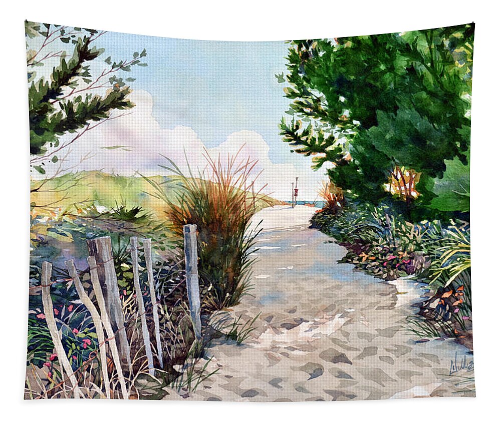 Watercolor Tapestry featuring the painting Salt Air by Mick Williams