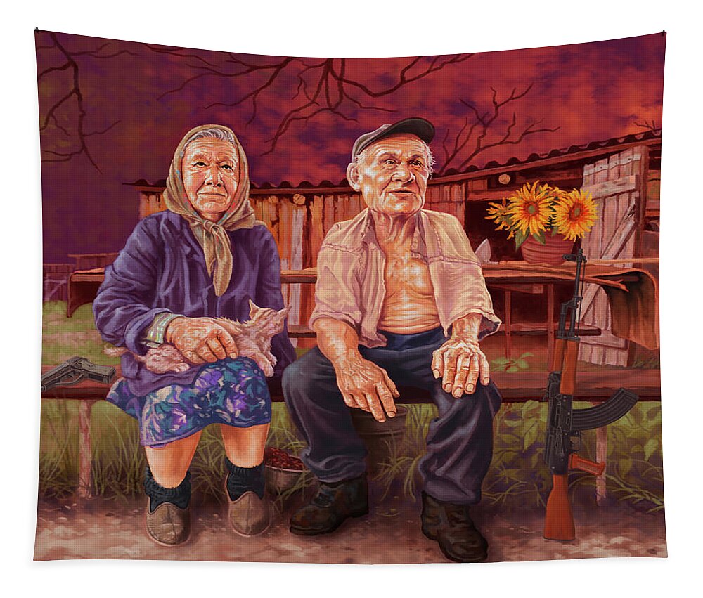 Ukraine Tapestry featuring the painting Salt of the Earth by Hans Neuhart