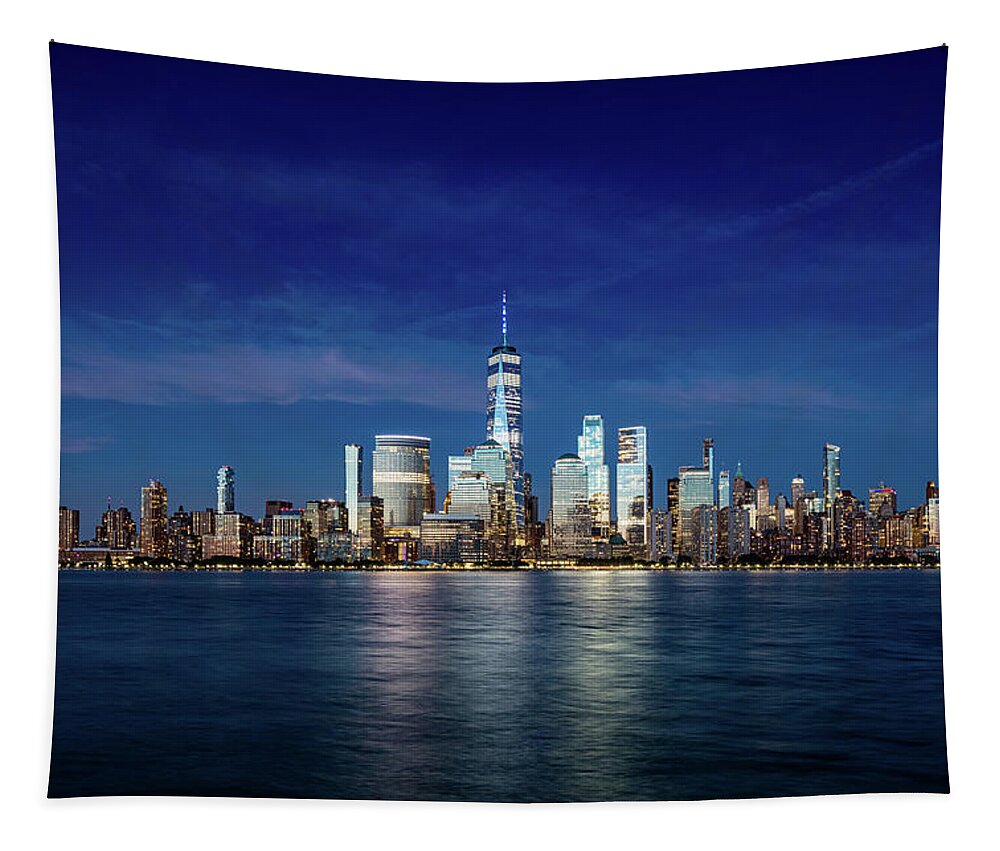 Us Tapestry featuring the photograph Same Frame. Late Blue Hour. by Val Black Russian Tourchin