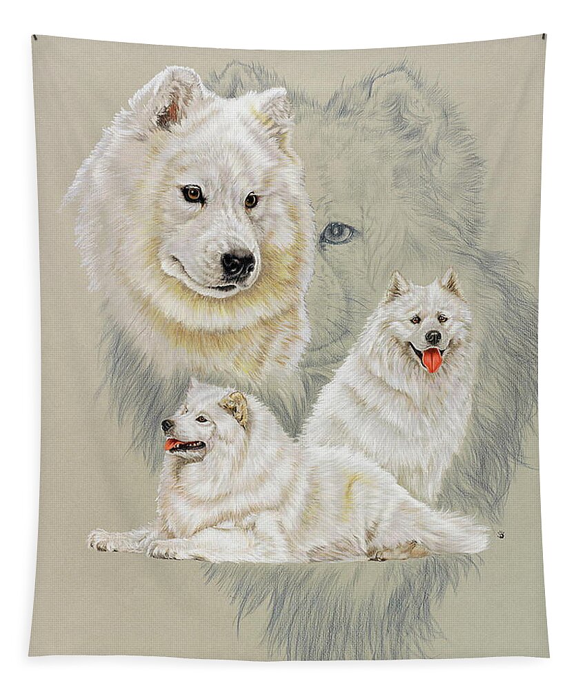 Working Group Tapestry featuring the mixed media Samoyed Revamp by Barbara Keith
