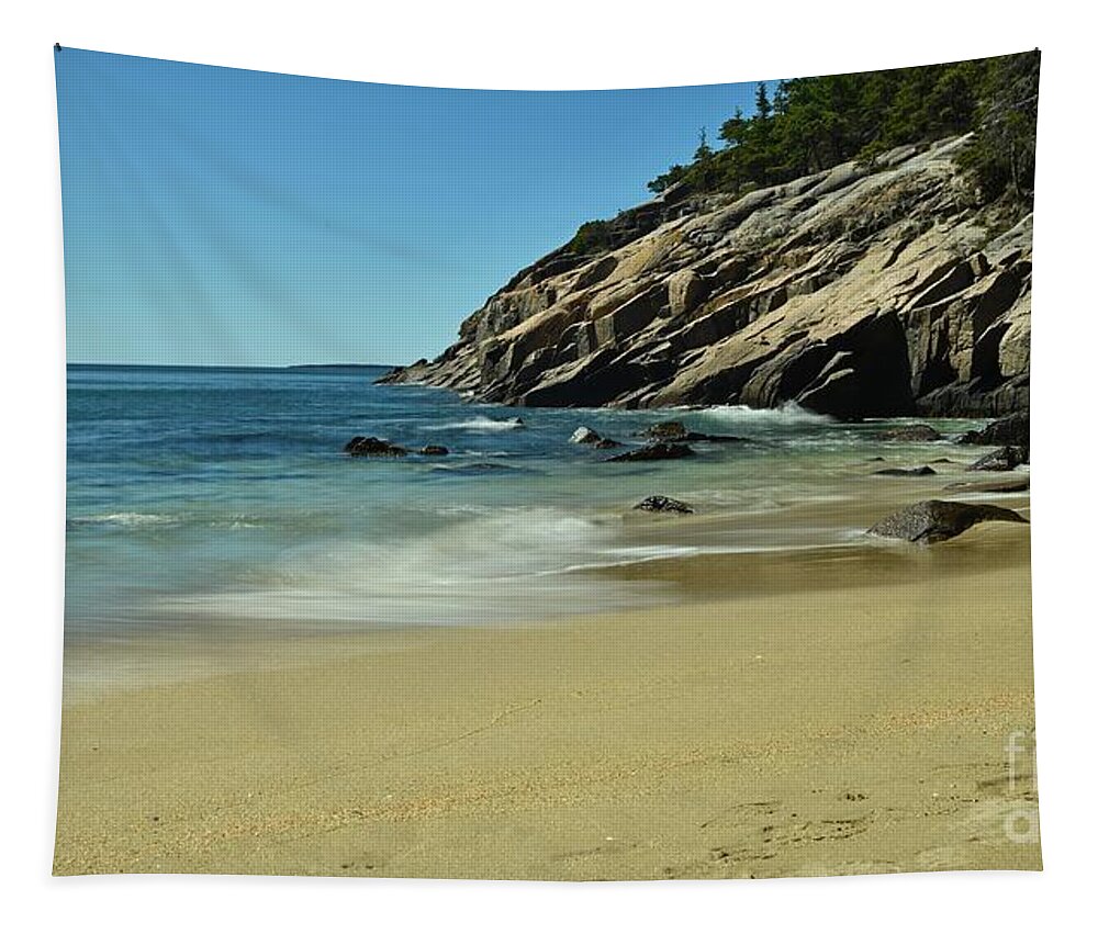 Acadia National Park Tapestry featuring the photograph Sand Beach # 1 by Steve Brown