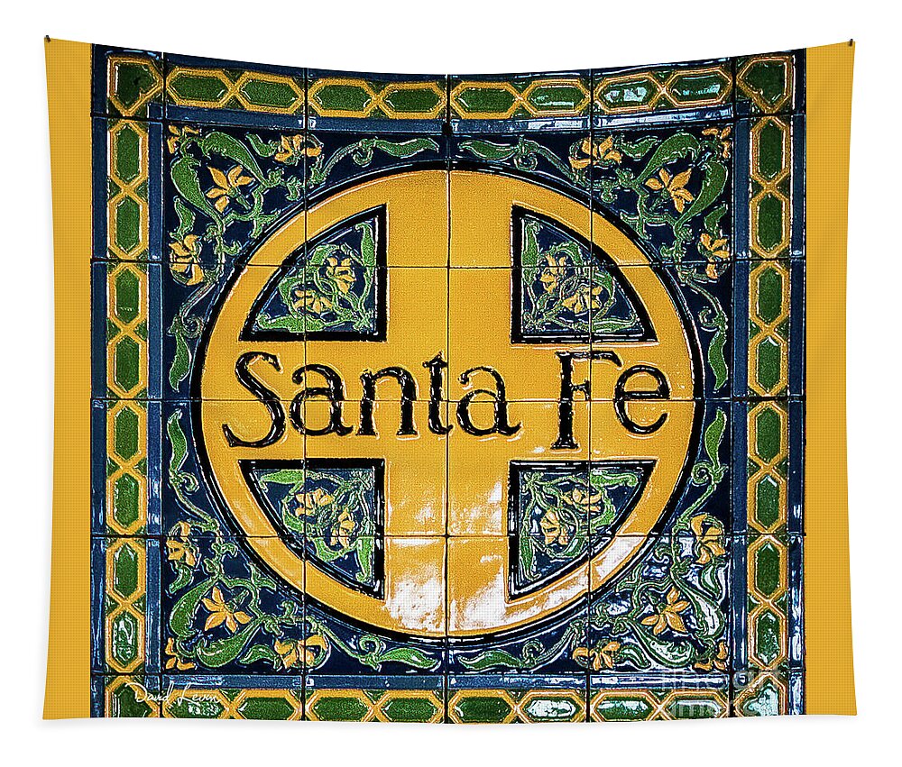 Amtrak Tapestry featuring the photograph Santa Fe Train Station Emblem by David Levin