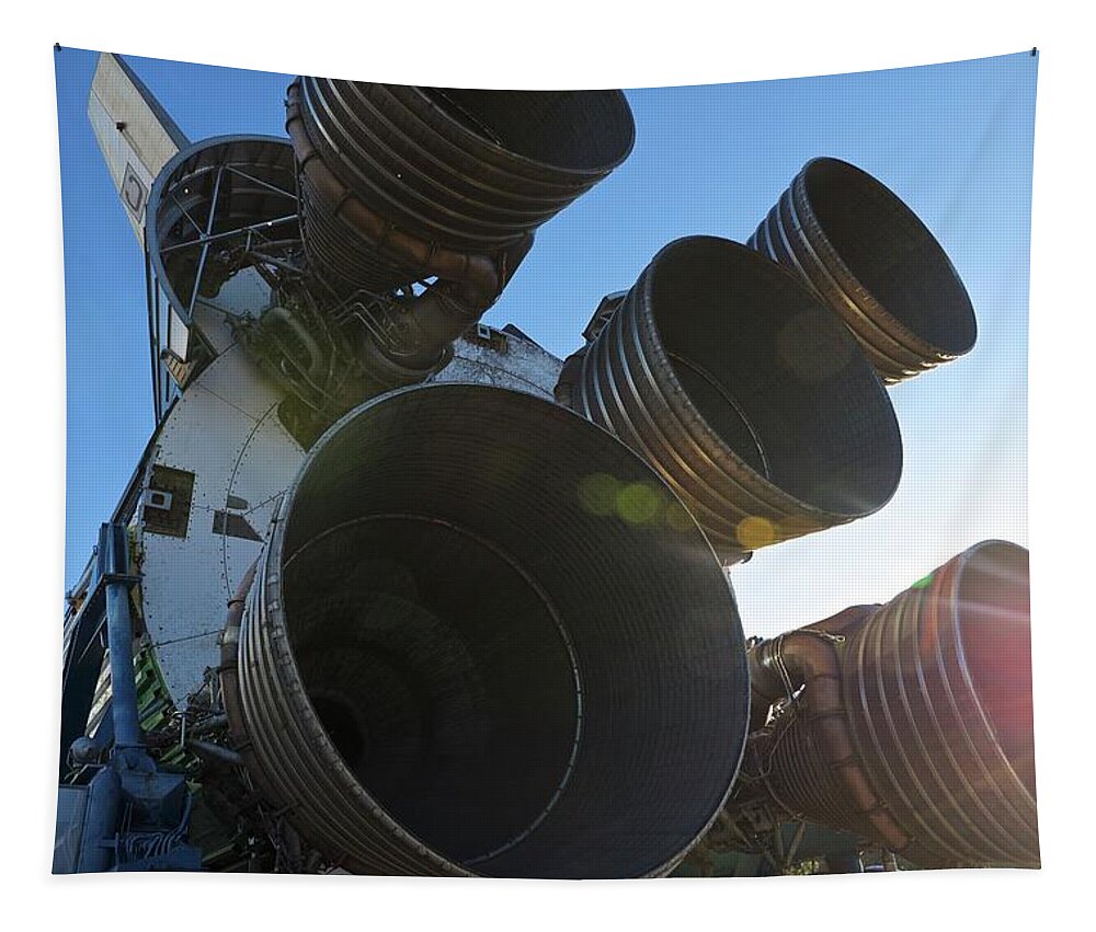 Saturn Tapestry featuring the photograph Saturn V Rocket Display by Sean Hannon