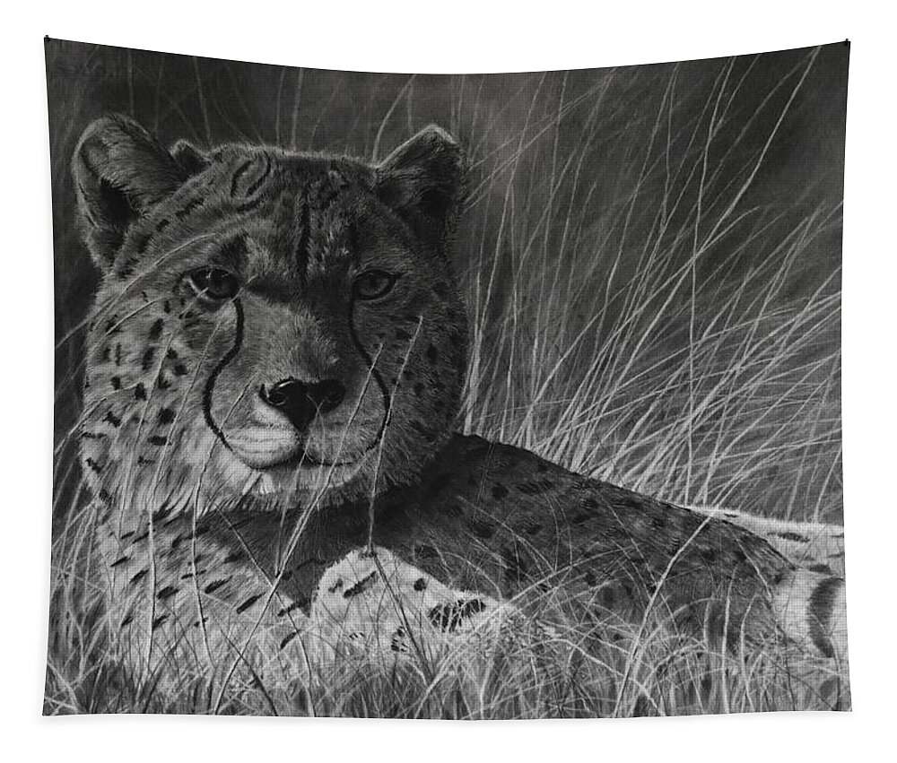 Cheetah Tapestry featuring the drawing Savannah by Greg Fox