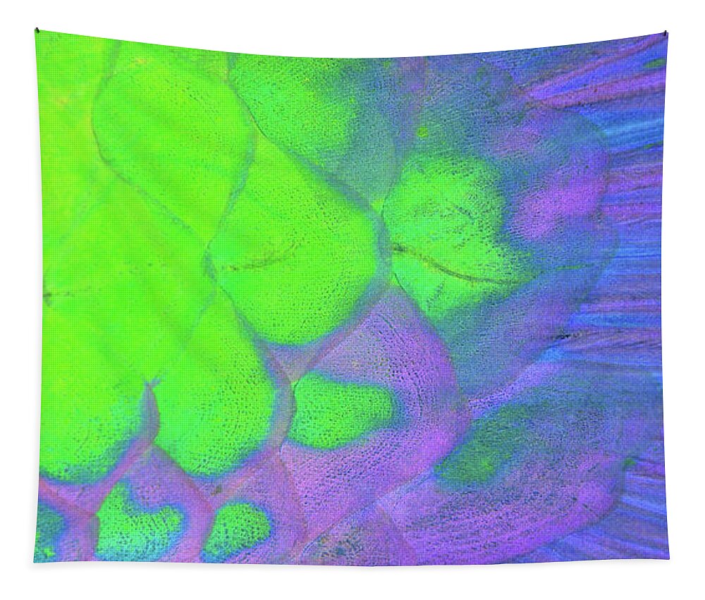 Parrotfish Tapestry featuring the photograph Scales in green and purple by Artesub