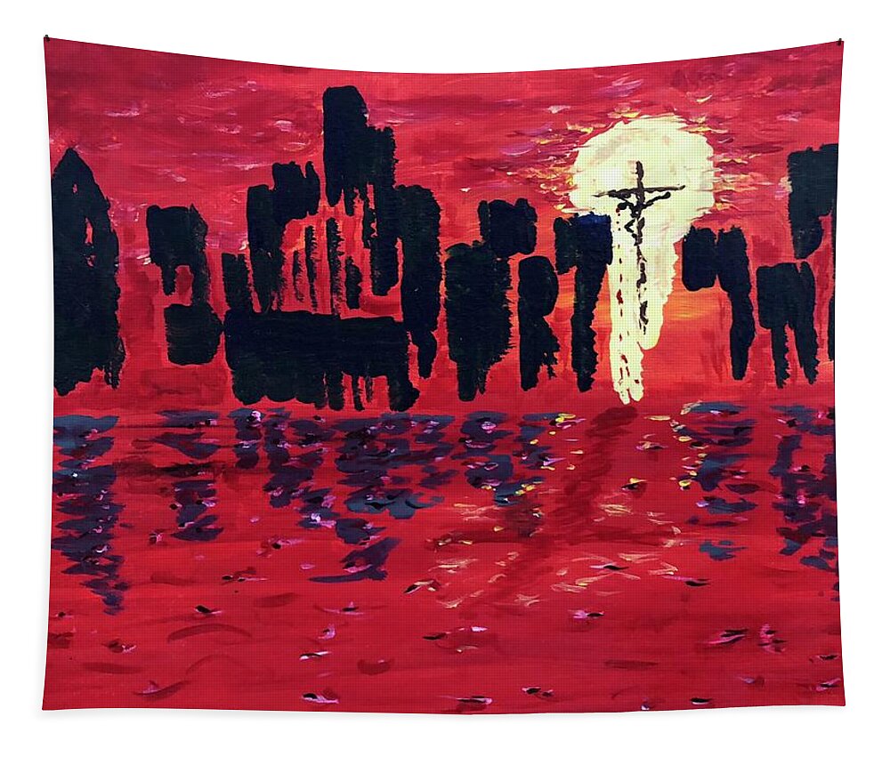 Dawn Tapestry featuring the painting Scape by Bethany Beeler