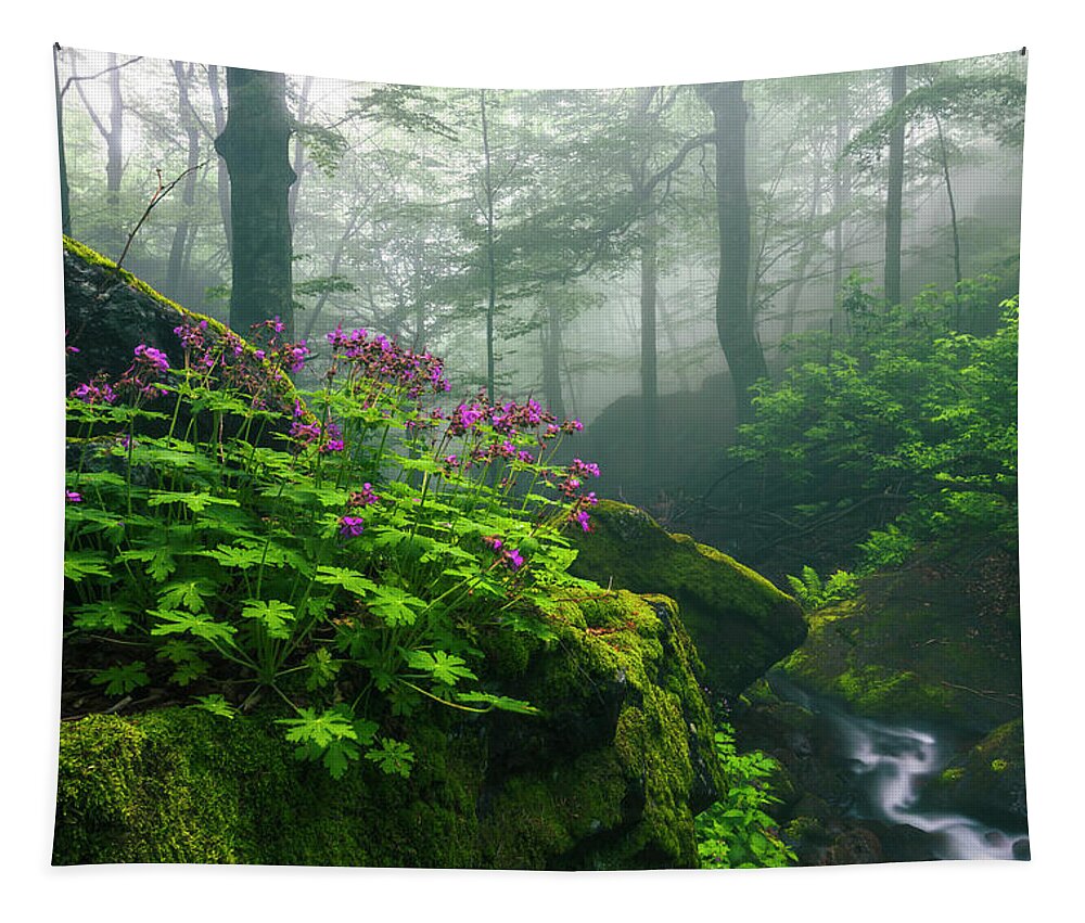 Geranium Tapestry featuring the photograph Scent of Spring by Evgeni Dinev