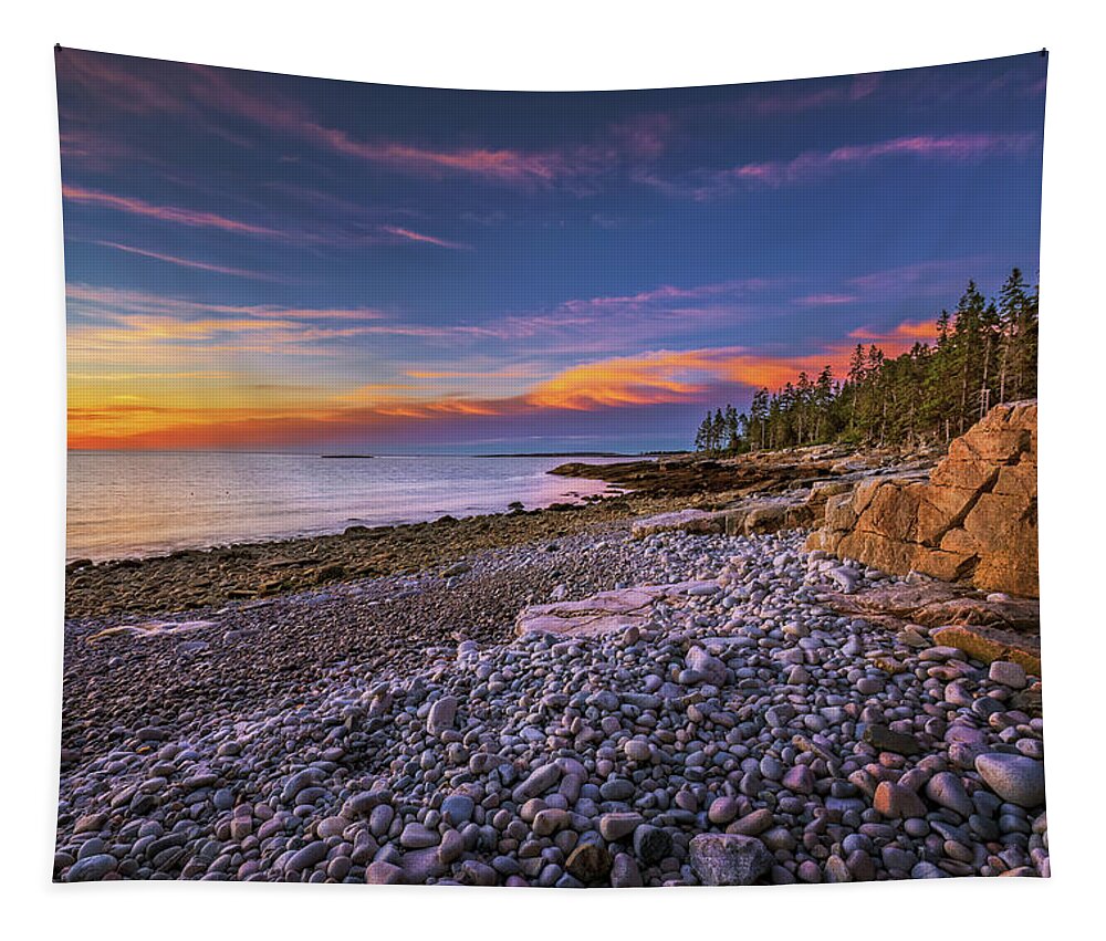 Schoodic Peninsula Tapestry featuring the photograph Schoodic Twilight 34a7190 by Greg Hartford