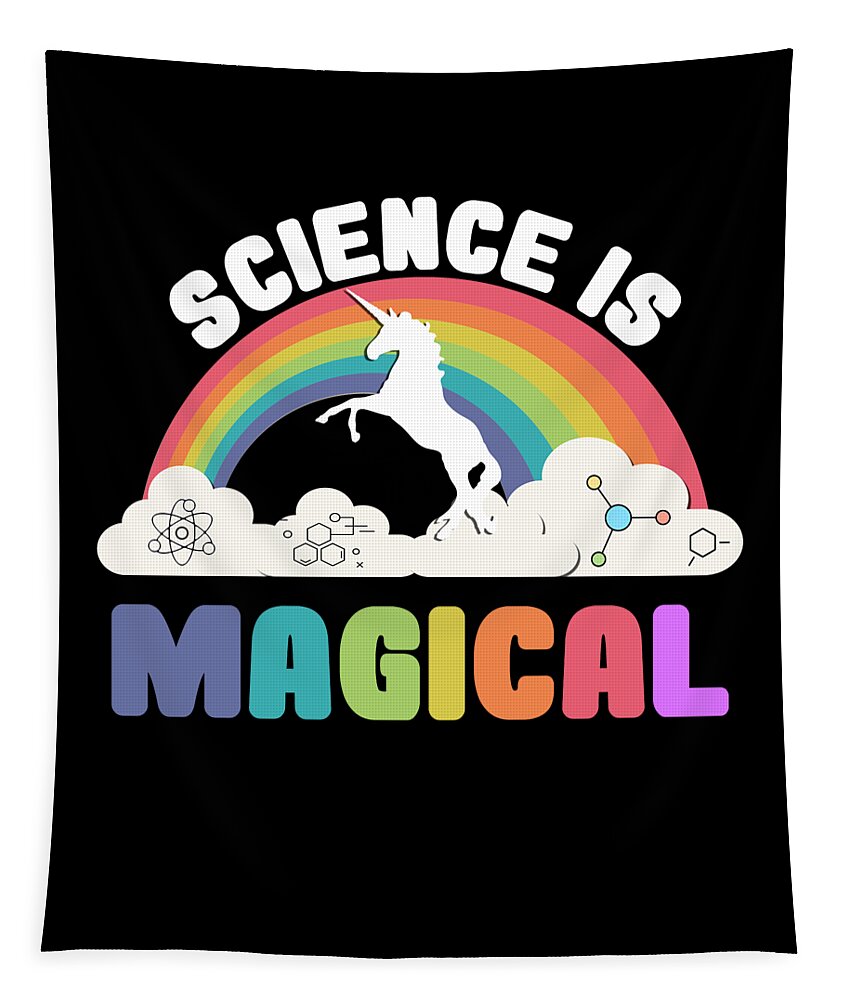Funny Tapestry featuring the digital art Science Is Magical by Flippin Sweet Gear