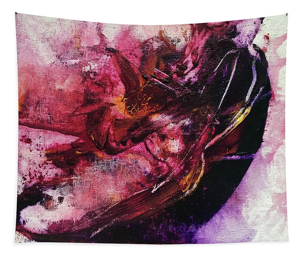 Abstract Art Tapestry featuring the painting Scorn Marauder by Rodney Frederickson