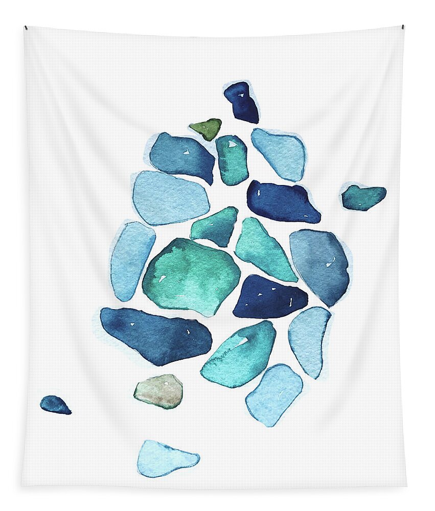 Sea Tapestry featuring the painting Sea Glass by Luisa Millicent