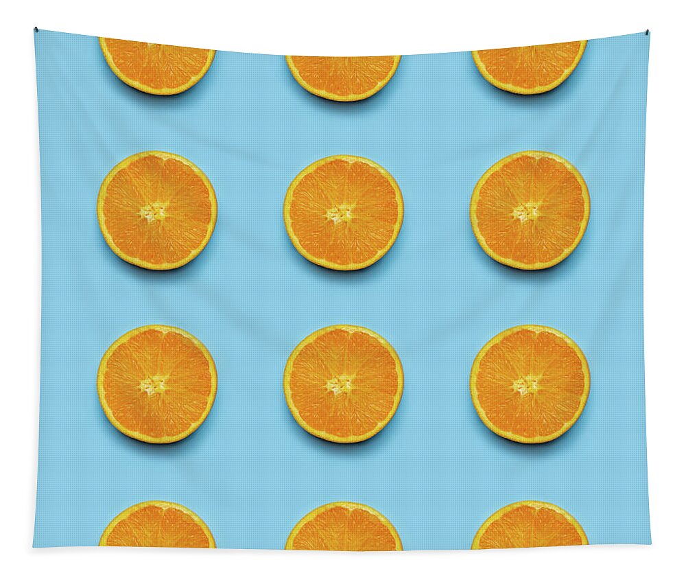 Background Tapestry featuring the photograph Seamless orange pattern by Fabiano Di Paolo