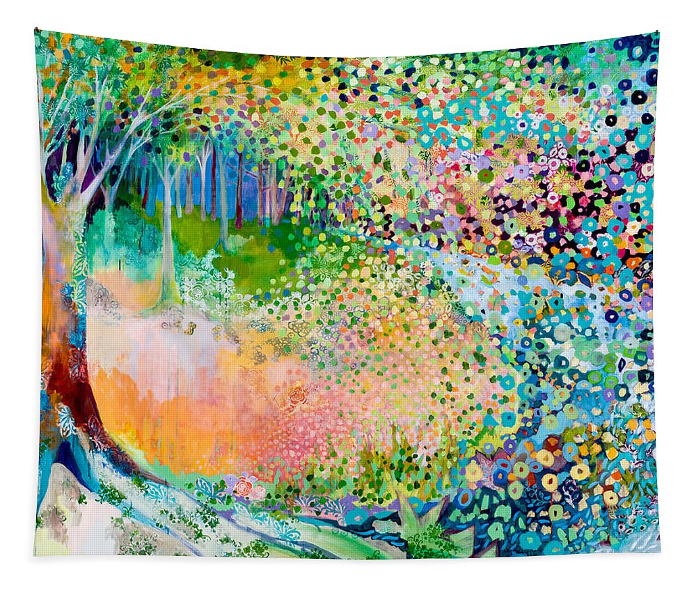 Landscape Tapestry featuring the painting Searching for Forgotten Paths II by Jennifer Lommers
