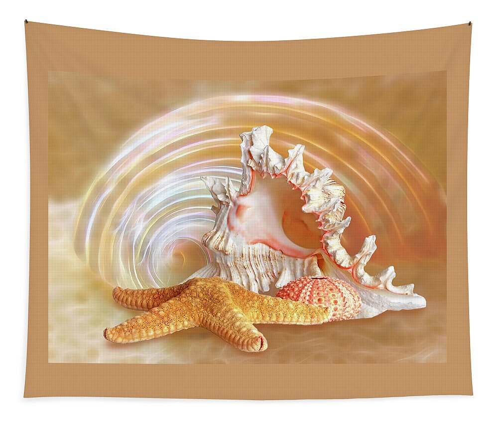 Shell Tapestry featuring the photograph Seashell Sandy Paradise by Gill Billington