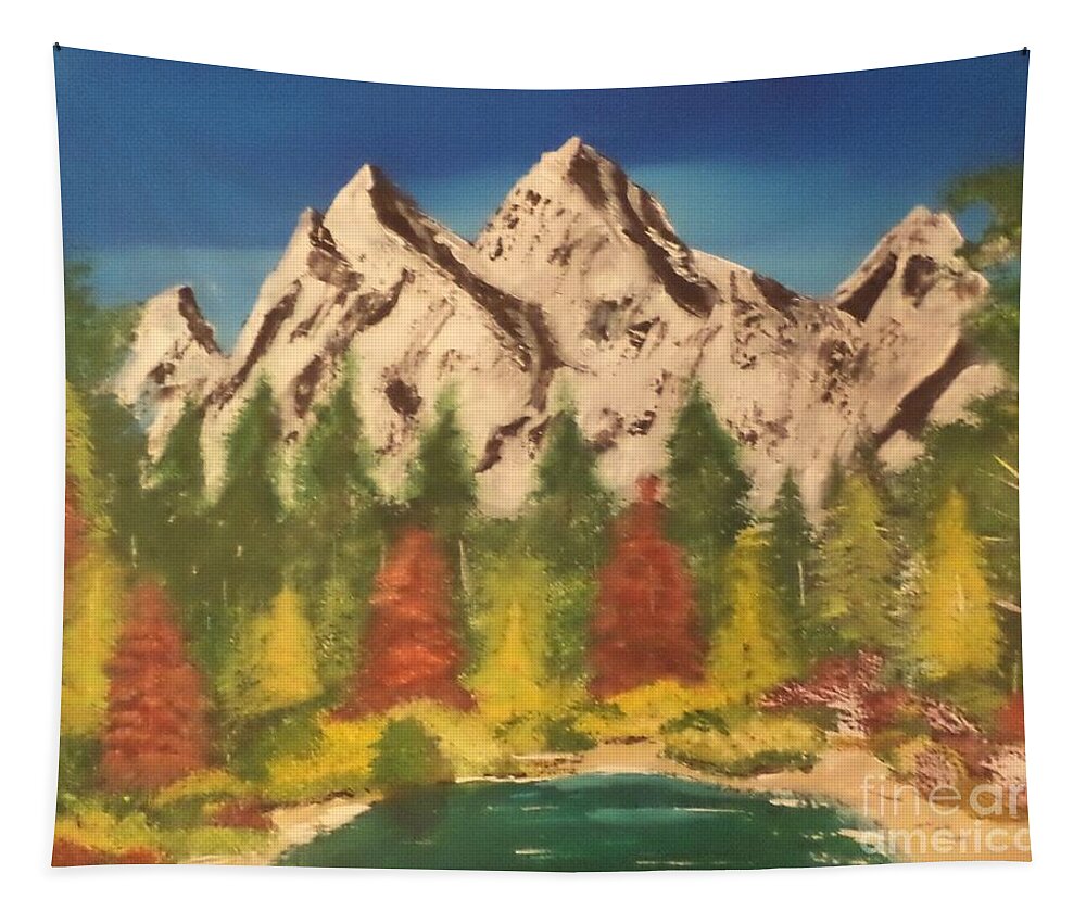 Donnsart1 Tapestry featuring the painting Secret Pond painting # 333 by Donald Northup