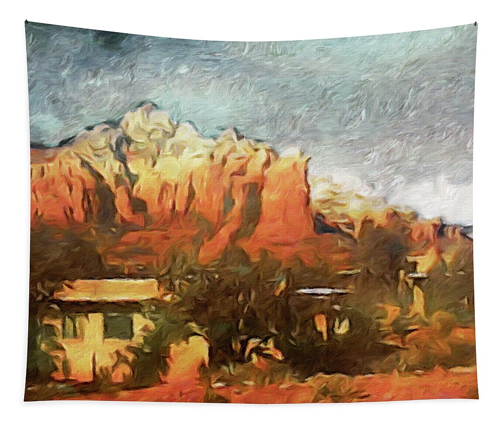 Sedona Tapestry featuring the painting Sedona by Susan Maxwell Schmidt