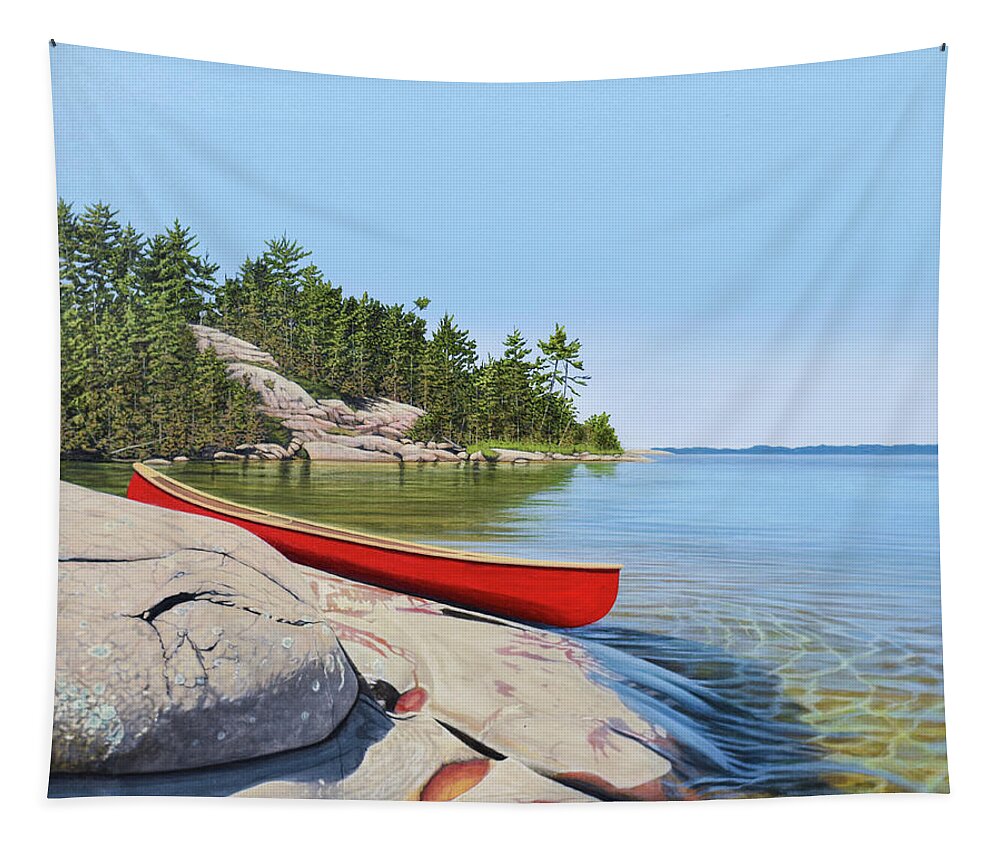 Redcanoe Tapestry featuring the painting Serene Solitude by Kenneth M Kirsch