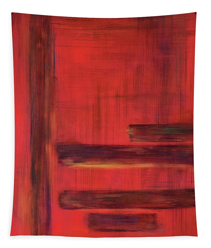 Abstract Tapestry featuring the painting Serenity by Tes Scholtz